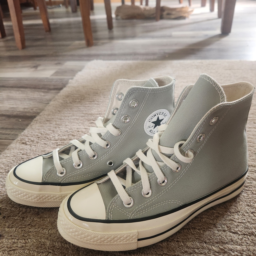 Converse High-Top Sneakers in Sage Green